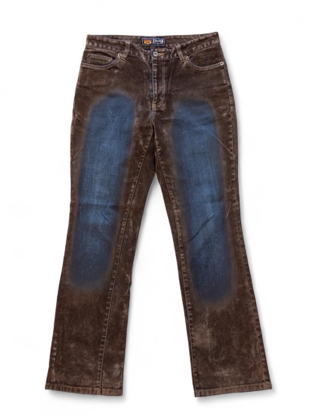 Vintage Route 66 Brown Flocked Velvet Denim Jeans Size 8